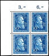 5682 30 Pfg. Röntgen, Postfrische 4-er Blocks Aus Der Linken Oberen Bogenecke, Mi. 320.-, Katalog: 147 ** - Sonstige & Ohne Zuordnung