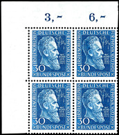 5682 30 Pfg. Röntgen, Postfrische 4-er Blocks Aus Der Linken Oberen Bogenecke, Mi. 320.-, Katalog: 147 ** - Autres & Non Classés