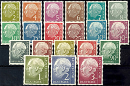 5693 2 Pfg - 3 DM Heuss, 20 Werte Komplett, Tadellos Postfrisch, Unsigniert, Mi. 300.-, Katalog: 177/96 ** - Sonstige & Ohne Zuordnung