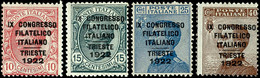5791 1922, 10 C. Bis 40 C. "Kongress Des Italienischen Philatelistenverbandes", Kompletter Satz Mit Vier Werten, Tadello - Other & Unclassified