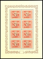 5812 1947, 5 Fr. Wappen Im Kleinbogen Zu 8 Werten, Tadellos Postfrisch, Mi. 450.-, Katalog: 252Klbg ** - Liechtenstein