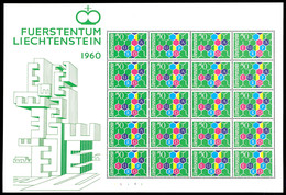 5816 1960, 50 Rp Europa Im Kleinbogen Zu 20 Werten, Tadellos Postfrisch, Mi. 1.300.-+, Katalog: 398I(20) ** - Liechtenstein