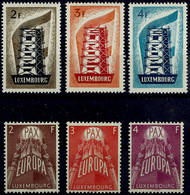 5818 1956/57, Europa-Ausgabe, Je Tadellos Postfrisch, Katalog: 555/57,572/7 ** - Luxemburg