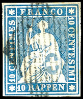 5906 10 Rp. Strubel Blau, Münchener Druck, Saubere Klare Raute, Allseits Weissrandig, Befund Urs Hermann SBPV: "fehlerfr - Andere & Zonder Classificatie