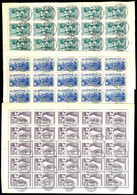 5968 3 - 10 Fr. Gebirgslandschaften, Kpl. Bogen, Gestempelt, 3 Und 5 Fr. Auf Unterlagen, Katalog: 121/23 O - Sonstige & Ohne Zuordnung