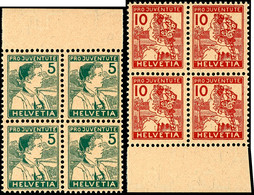 5969 Pro Juventute 1915, Kompletter Postfrischer Luxussatz Im Viererblock, Fotoattest Abt BPP, Mi 1120,-, Katalog: 128/2 - Other & Unclassified