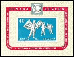 6022 1951, "Lunaba"-Block Tadellos Postfrisch, Mi. 260,--, Katalog: Bl. 14 ** - Andere & Zonder Classificatie
