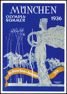 6152 OLYMPIA: 1936, Karte "München 1936 Olympia Sommer -. Das Braune Band Von Deutschland 1936", Blankogestempelt Mit An - Sonstige & Ohne Zuordnung