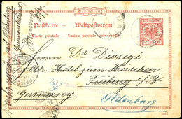 6303 Ganzsachenkarte DR 10 Pfg Krone/Adler, Geschrieben In Malaguna, Stempel MATUPI 8/4 97, Nach Freiburg Und Von Dort W - German New Guinea