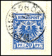6321 20 Pfg Krone/Adler, Stempel HERBERTSHÖH (Datum Nicht Lesbar), Auf Briefstück, Katalog: V48 BS - German New Guinea