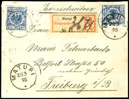 6324 20 Pfg Krone/Adler (2) Auf Einschreibebrief, Stempel MATUPI 21/3 95, Via Friedrich-Wilhelmshafen Und Sydney Nach Fr - Nouvelle-Guinée