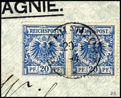 6329 20 Pfg Krone/Adler (waagrechtes Paar), Stempel STEPHANSORT 20 1 94, Auf Briefstück, Signiert BOTHE BPP Und DR.PROVI - Deutsch-Neuguinea