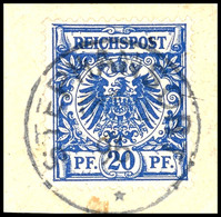 6331 20 Pfg Krone/Adler, Stempel STEPHANSORT ../.. 96 (Tag Und Monat Nicht Lesbar), Auf Briefstück. PLATTENFEHLER: Ecke  - Duits-Nieuw-Guinea