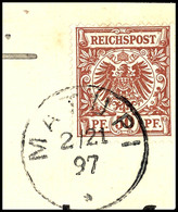 6339 50 Pfg Krone/Adler, Stempel MATUPI 2/21 97 (Tag/Monat Vertauscht), Auf Briefstück, Signiert BOTHE BPP, Katalog: V50 - Duits-Nieuw-Guinea