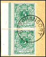 6346 5 Pfg Krone/Adler (senkrechtes Paar Mit Seitenrand), Stempel STEPHANSORT -/8 00 (Tag Nicht Lesbar), Auf Briefstück. - Other & Unclassified