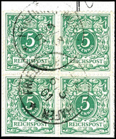 6347 5 Pfg Krone/Adler (Viererblock), Stempel FRIEDRICH-WILHELMSHAFEN 6/3 01, Auf Briefstück. Untere Zahnreihe Minimal " - Other & Unclassified