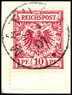 6350 10 Pfg Krone/Adler (unten Zwischenstegteil), Stempel MATUPI 27/1 01, Auf Briefstück, Signiert Jäschke L BPP, Katalo - Other & Unclassified