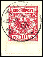 6350 10 Pfg Krone/Adler (unten Zwischenstegteil), Stempel MATUPI 27/1 01, Auf Briefstück, Signiert Jäschke L BPP, Katalo - Autres & Non Classés