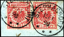 6351 10 Pfg Krone/Adler (waagrechtes Paar), Stempel STEPHANSORT15/1 98, Auf Briefstück. Michel Für Die Farbtönung Mittel - Andere & Zonder Classificatie