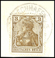 6368 3 Pfg Germania "Deutsches Reich" (Briefstück) Und Ausschnitt Aus Einer Germania-GA-Postkarte 3 Pfg Neben 2 Pfg, Bei - Autres & Non Classés