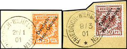 6374 3 Bis 50 Pf. Krone/Adler, 6 Werte Kpl. Je Auf Briefstück, Klar Teils Zentr. Gest. FRIEDRICH-WILHELMSHAFEN, Katalog: - Nouvelle-Guinée