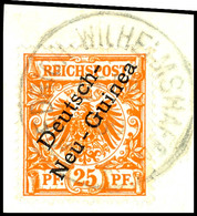 6377 3 Pf. Hellockerbraun Und 25 Pf. Dunkelorange Krone/Adler, Je Auf Briefstück, Klar Gest. FRIEDRICH-WILHELMSHAFEN 26  - Nouvelle-Guinée