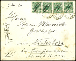 6379 5 Pfg Krone/Adler (2 Waagrechte Paare) Auf Brief, Stempel HERBERTSHÖH 16/11/99, Nach Niederbösa/Thüringen (Ank.-Ste - German New Guinea