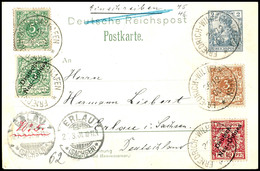 6381 5 Pfg Und 10 Pfg Krone/Adler Mit Überdruck Auf Privat-Ganzsachenkarte 2 Pfg Germania/Reichspost (Abbildung Eines Pf - Nouvelle-Guinée
