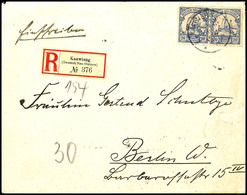 6420 20 Pfg Kaiseryacht (2) Auf Einschreibebrief Nach Berlin, Stempel KAEWIENG DNG 15/3 07, Einschreibzettel Type 3. Der - German New Guinea