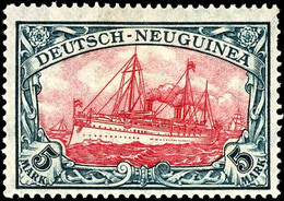 6429 5 RM Schiffszeichnung Mit Wasserzeichen, Kriegsdruck, Mittelstück Type III, Fotoattest Jäschke-Lantelme BPP: " Farb - German New Guinea