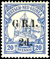 6443 1 D. Auf 3 Und 5 Pf. 2 D. Auf 10 Und 20 Pf. Schiffszeichnung, 4 Werte, Ungebraucht, Div. Signaturen, Nr. 4 Gepr.  K - Duits-Nieuw-Guinea