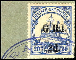 6445 1 D Und 2mal 2 D. Auf 5, 10 Und 20 Pf. Schiffszeichnung, Je Auf Briefstück, Violetter Ovalstpl. RABAUL, Katalog: 2/ - Duits-Nieuw-Guinea