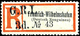 6453 3 D. Auf R-Zettel Friedrich-Wilhelmshafen (Grotesk), Ungebr. O.G., übliche Leicht Raue Zähnung, Katalog: 16b I (*) - Duits-Nieuw-Guinea