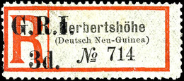 6454 3 D. Auf R-Zettel Herbertshöhe (Grotesk), Ungebr., übliche Leicht Raue Zähnung, Gepr. Bothe BPP, Katalog: 16c * - Nouvelle-Guinée