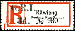 6455 3 D. Auf R-Zettel Käwieng (Grotesk), Ungebr. O.G., übliche Leicht Raue Zähnung, Katalog: 16d I (*) - German New Guinea