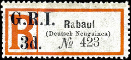 6458 3 D. Auf R-Zettel Rabaul (Grotesk), Links Etwas Stumpfe, Sonst In Guter Zähnung, Postfrisch (min. Anhaftungen Klima - Nouvelle-Guinée