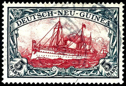 6474 EITAPE, 2mal Zart Auf 5 Mk. Schiffszeichnung, Kurzbefund R.F.Steuer BPP: " Echt, Mängel (Einriss 1½ Mm)", Katalog:  - German New Guinea