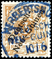 6489 HERBERTSHÖHE 10/6, Blau, Klar Und Zentr. Auf 3 Pf. Krone/Adler Hellockergelb, Gepr. R.F.Steuer BPP, Katalog: 1b O - Duits-Nieuw-Guinea