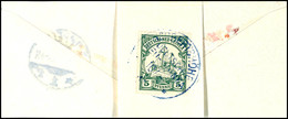 6490 HERBERTSHÖHE 10/8 01, Blau, Klar Und Zentr. Auf Briefstück 5 Pf. Schiffszeichnung, Katalog: 10 BS - German New Guinea