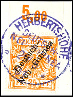 6495 HERBERTSHÖHE 29/5 01, Violett, Klar Und Zentr. Auf Briefstück 25 Pf. Krone/Adler Oberrandstück, Katalog: 5a BS - Duits-Nieuw-Guinea