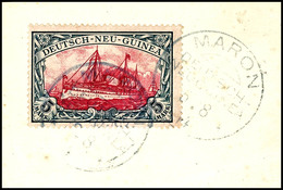 6516 MARON 5.8 14, 2mal Klar Auf Briefstück 5 Mk. Schiffszeichnung, Sign. Köhler Und Dr,Wittmann, Katalog: 19 BS - German New Guinea