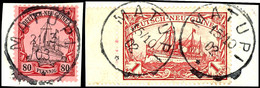 6521 MATUPI (versch Daten), Je Klar Und Zentr. Auf 10 Briefstücken  3 Pf. Bis 1 Mk. Schiffzeichnung, Katalog: 7/16 BS - Duits-Nieuw-Guinea