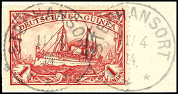 6546 STEPHANSORT *** 11/4 14, 2mal Klar Und Selten Auf Briefstück 1 RM Schiffszeichnung, Katalog: 16 BS - Duits-Nieuw-Guinea