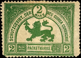 6554 2 Mark Paketmarke Grün Der Neu-Guinea-Compagnie, Ungebraucht (kl. Einschnitt, Teils Runde Ecken)  * - Sonstige & Ohne Zuordnung