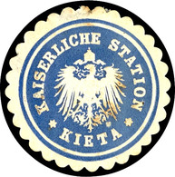 6557 Verschlussetikette Blau, Kaiserliche Station Kieta, Ungebraucht (Alterungsflecken)  * - Autres & Non Classés