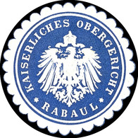 6558 Verschlussetikette Blau, Kaiserliches Obergericht Rabaul, Ungebraucht (Schüfung)  * - Autres & Non Classés