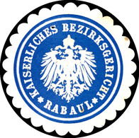 6560 Verschlussetikette Blau, Kaiserliches Bezirksgericht Rabaul, Ungebraucht O.G.  (*) - Other & Unclassified