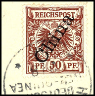 6563 H(ERBERTSHÖHE) 2/8 01, Klar Auf Briefstück Deutsche Post China 50 Pf. Krone/Adler, Katalog: DPC  6II BS - Andere & Zonder Classificatie