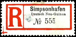 6573 SIMPSONHAFEN, 2 R-Zettel, Davon 1mal Von Matupi überstempelt - Autres & Non Classés