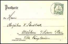 6580 1910, 5 Pfg Kaiseryacht Auf Karte, Stempel HERBERTSHÖHE DNG 26 5 10, Geschrieben In PETERHAFEN/WITU-INSELN Von E. K - Autres & Non Classés